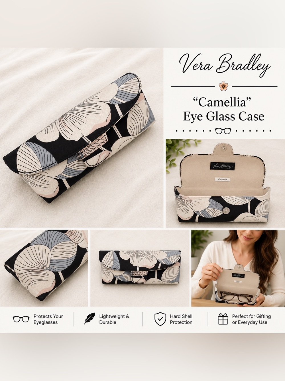 Vera Bradley “Camellia” Eye Glass Case